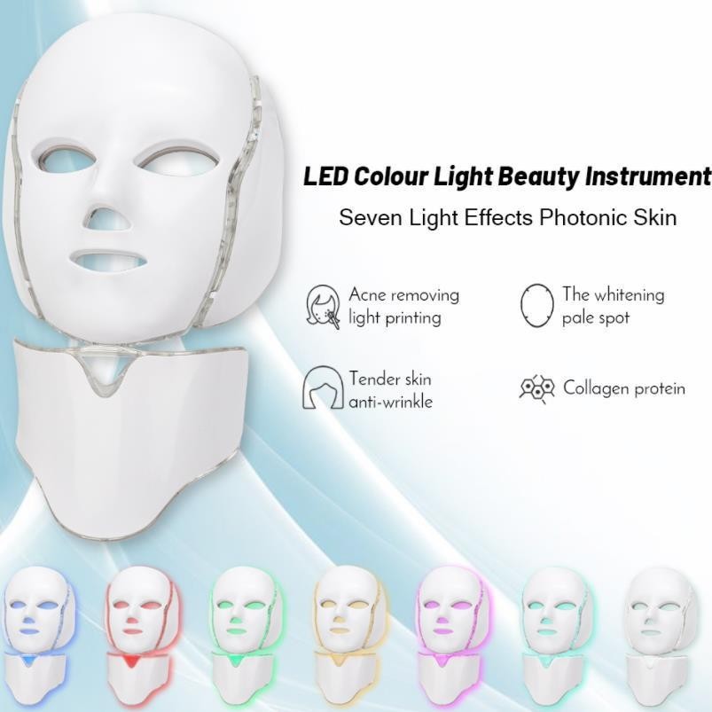 Cross-border seven-color beauty mask, photon skin rejuvenation, AI intelligent EMS spectrometer, home facial LED beauty mask pic 1