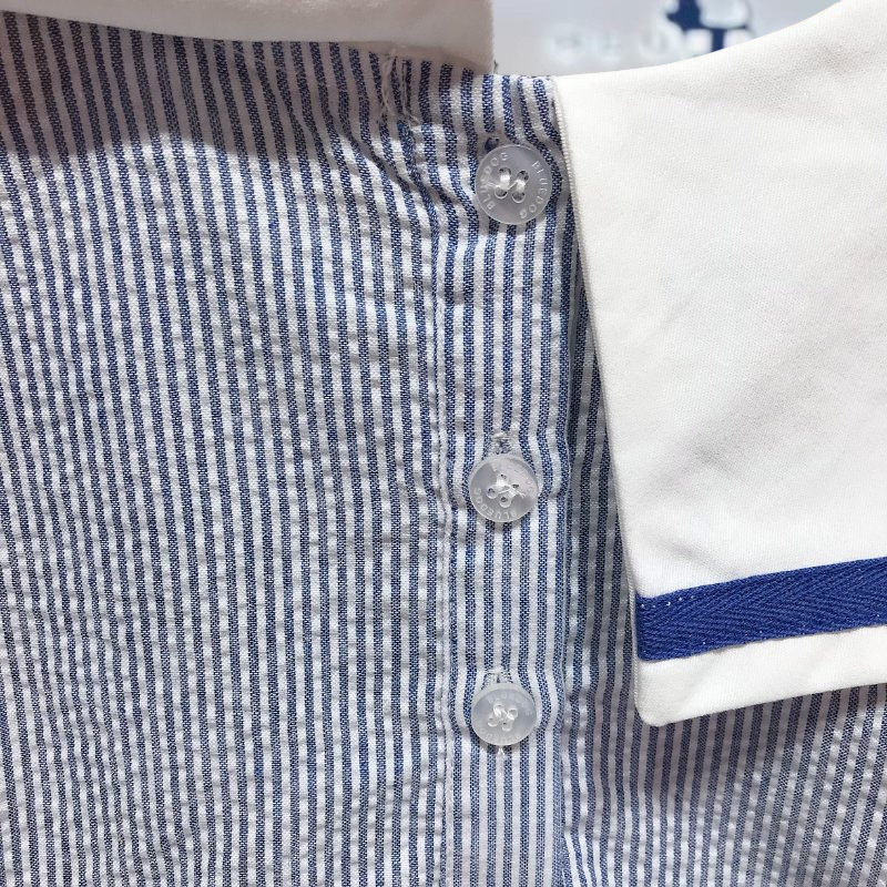 Summer new navy collar striped short-sleeved shirt and shorts two-piece set for boys, stylish MS530701 pic 24