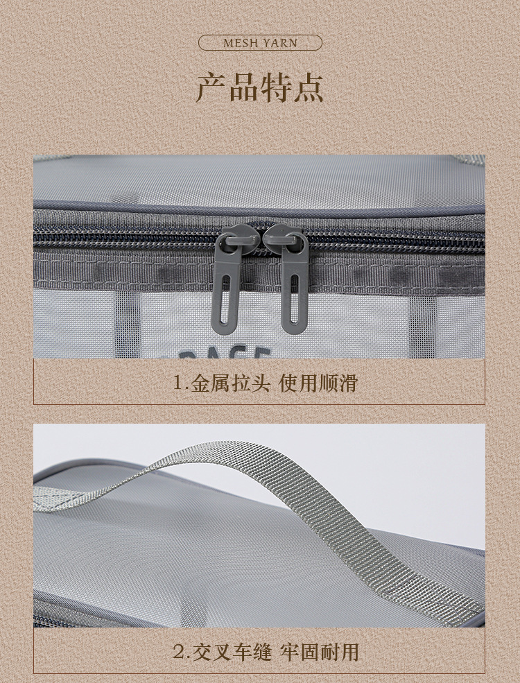 大容量尼龙网纱包洗漱袋旅行收纳包手提式便捷化妆包多功能手提包详情9