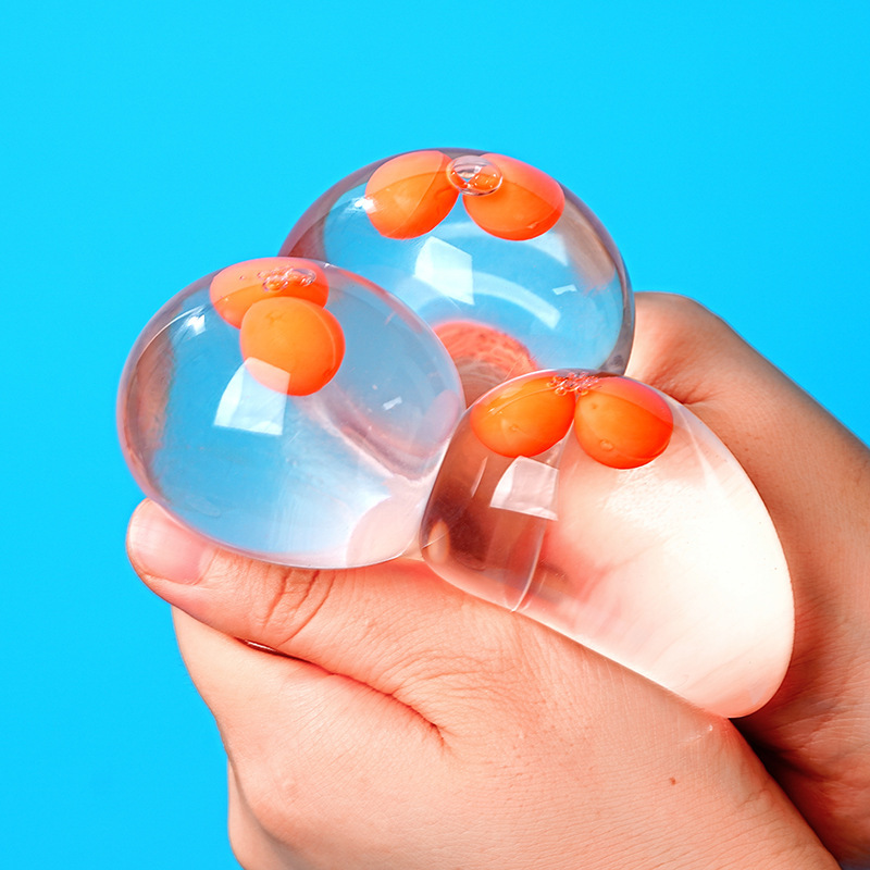 Double Yellow Egg Squeeze Fun Stress-relieving Toy, Sticky Fun Transparent Egg Release Water Ball, a popular and best-selling stress-relieving gadget pic 7
