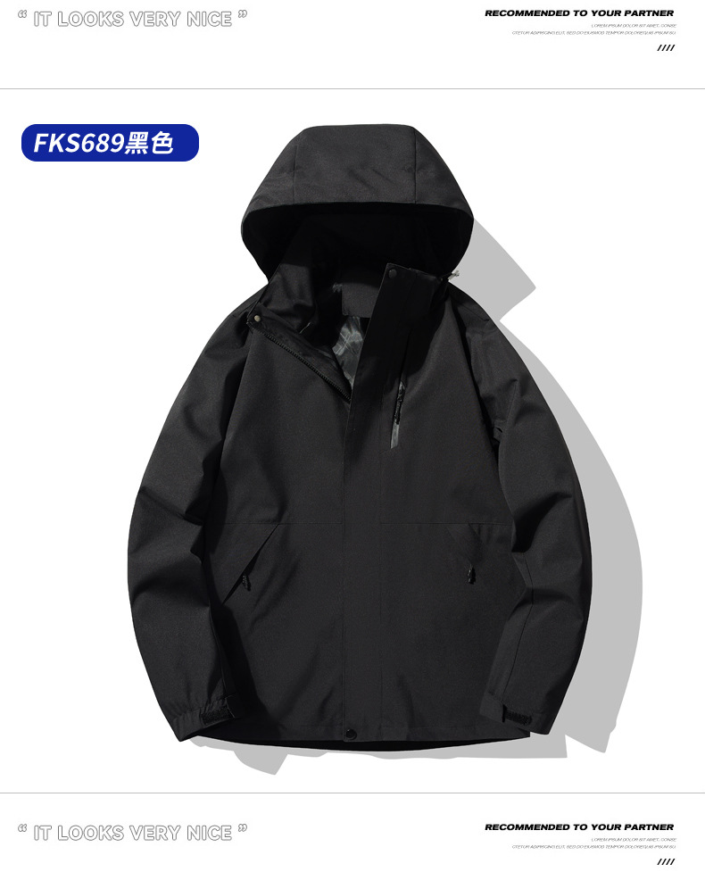 windproof waterproof casual detachable hooded outdoor suit pic 32