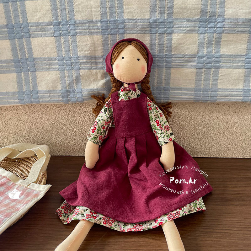 New Korean-style sweet floral dress doll, little girl baby, stylish carrier dress headscarf doll figurine pic 11