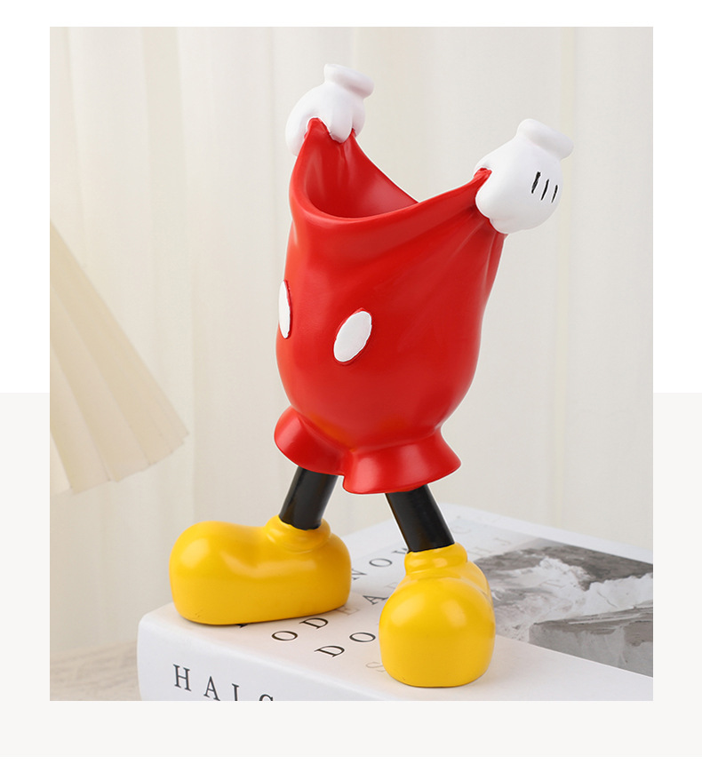 创意工艺品米奇笔筒 树脂摆件化妆笔收纳筒卡通装饰摆件文具笔筒详情6