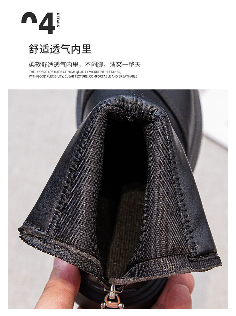 2024秋季新款女童中帮皮靴男童韩版儿童短靴时尚休闲中筒童鞋批发详情6