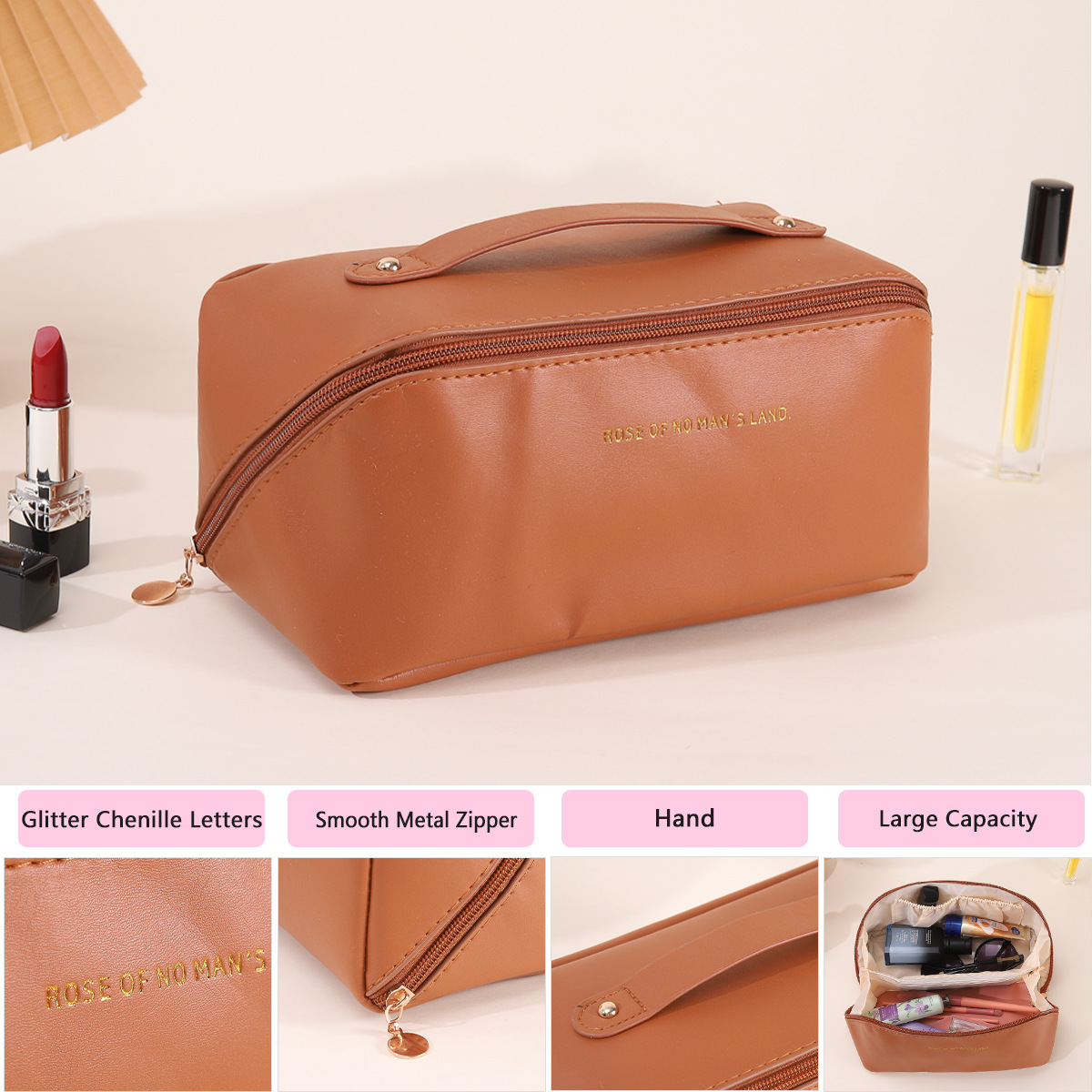 pu时尚便捷化妆包旅行收纳包大容量洗漱包手提高颜值枕头化妆包详情20