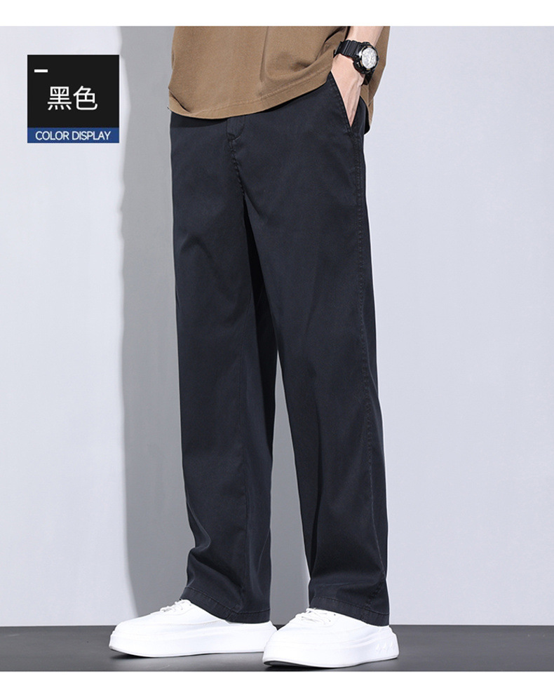 啄木鸟冰丝休闲裤子男士夏季薄款潮牌宽松天丝柔软牛仔五分长裤详情39