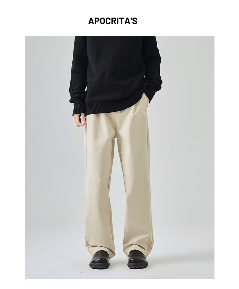 APO男装|跨境牛仔裤男款美式高街秋季潮牌痞帅宽松直筒休闲长裤子详情2