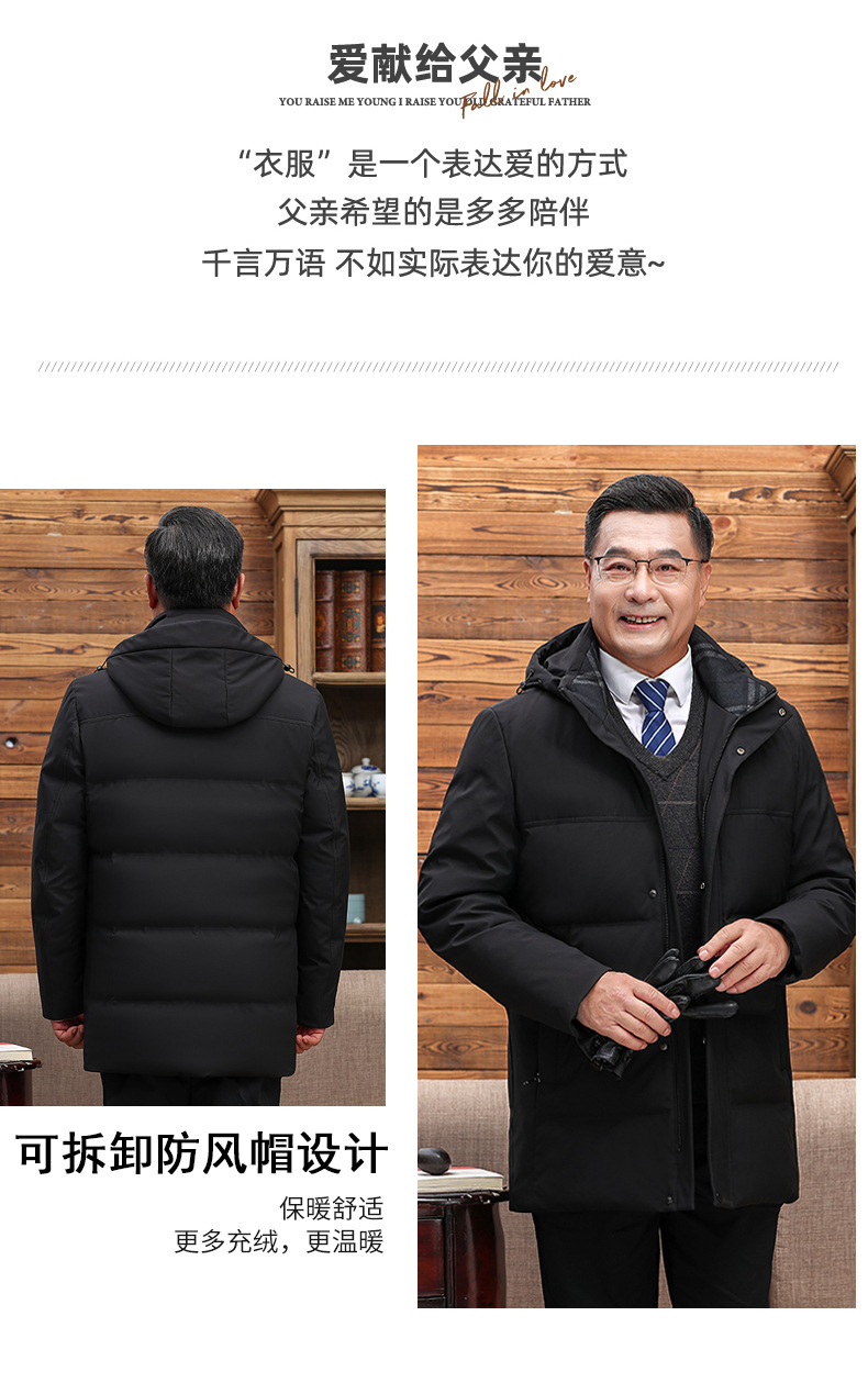 中老年羽绒服男短款加厚大码老年父亲爸爸鸭绒保暖外套加厚保暖详情2