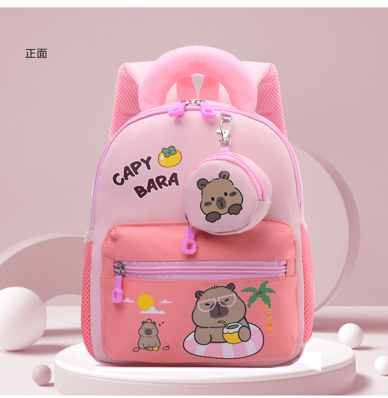 书包幼儿园男女童新款外贸卡皮巴拉书包轻便大容量休闲水豚双肩包详情16