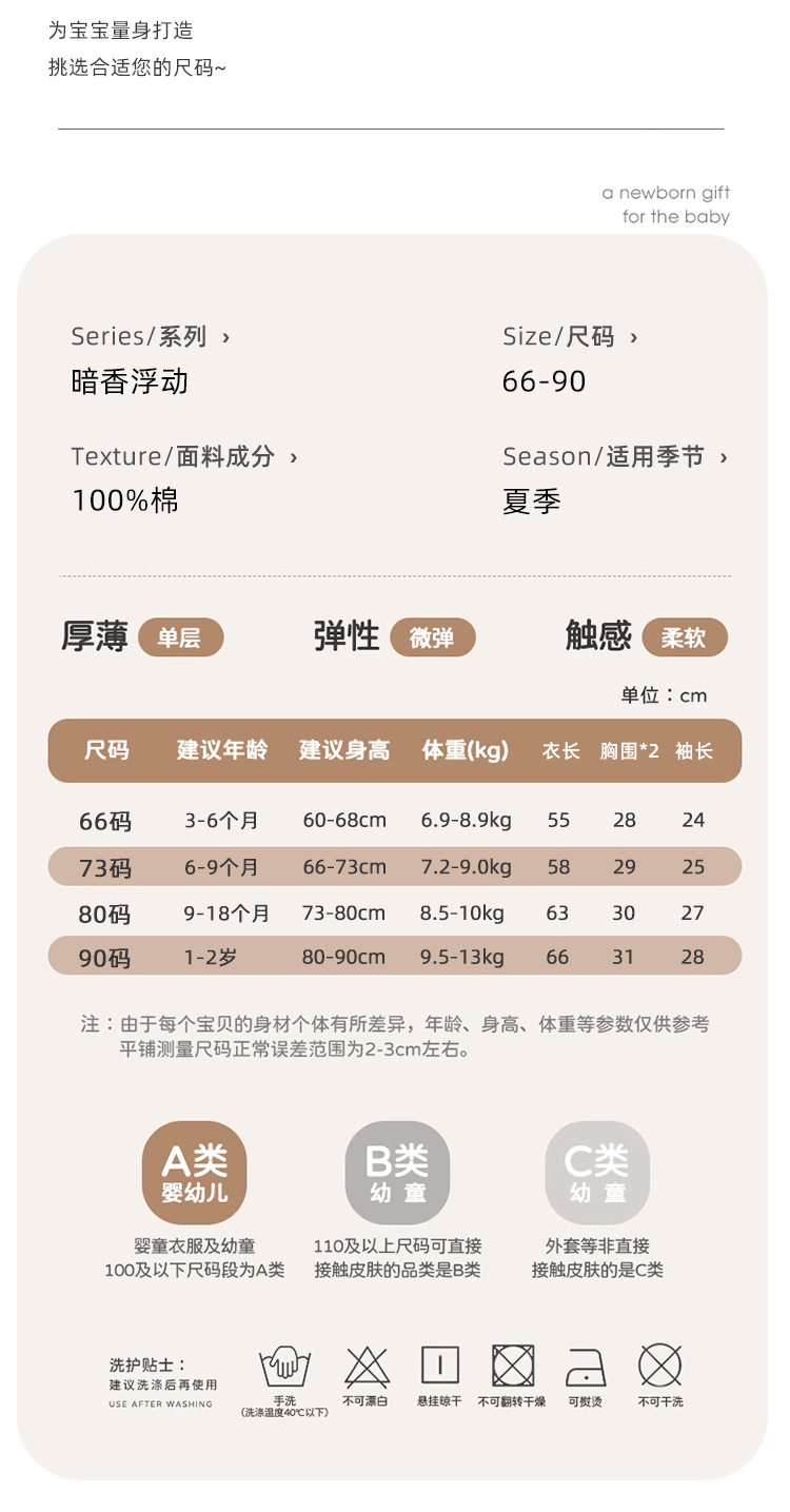 Baby coveralls of Class a pure cotton summer thin style for girls, crawling suits, boneless infants and toddlers, long-sleeved baby clothes pic 11