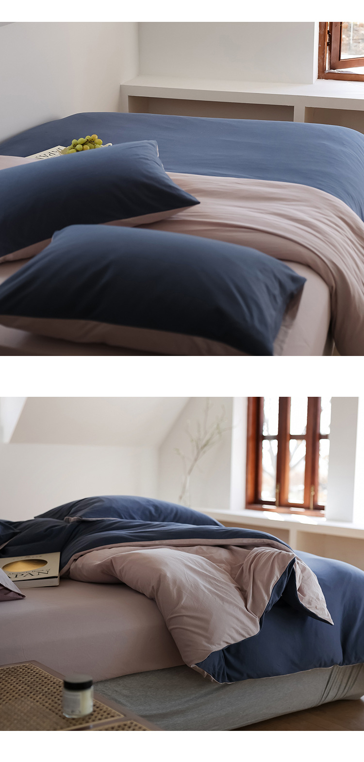 Class A baby-grade super soft knitted cotton pure cotton four-piece set for sleeping naked, Japanese-style Muji pure cotton Tianzhu cotton solid color quality product pic 15