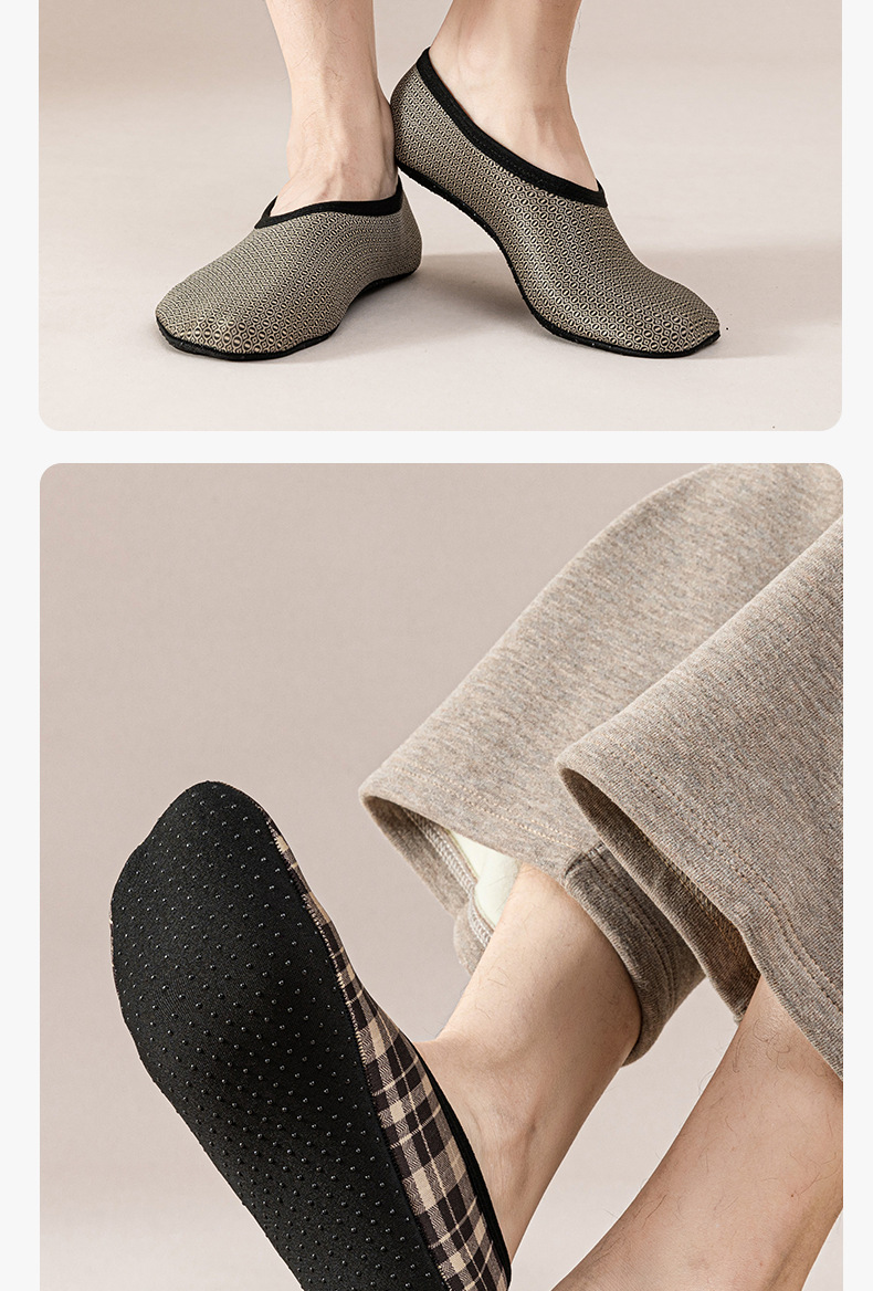 男士秋冬款拉绒抓绒地板袜男士防滑早教加厚袜套家居地板鞋批发详情8