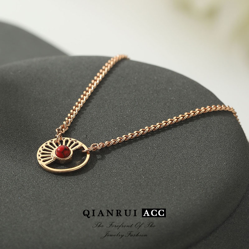 A best-selling cross-border Amazon accessory from Europe and America: titanium steel collarbone chain, colorful zircon eye pendant necklace, French high-end pic 23