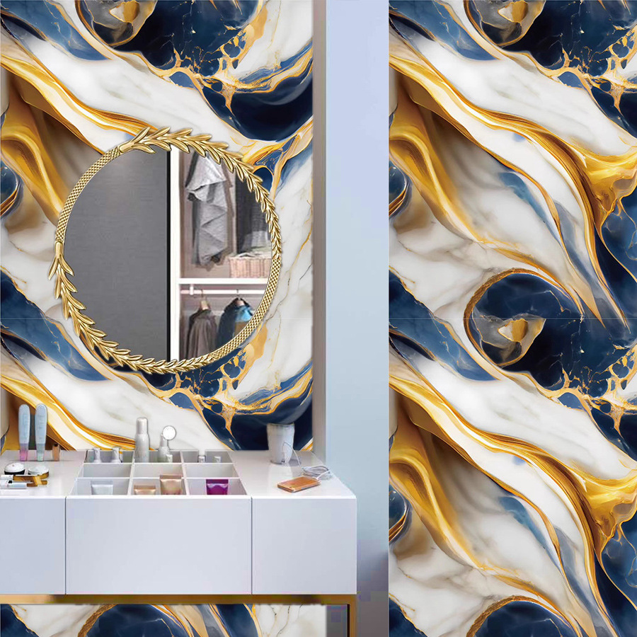 Cross-border exclusive Gilt Marble-patterned wallpaper for home decoration building materials background wall Gilt Marblewallpaper pic 31