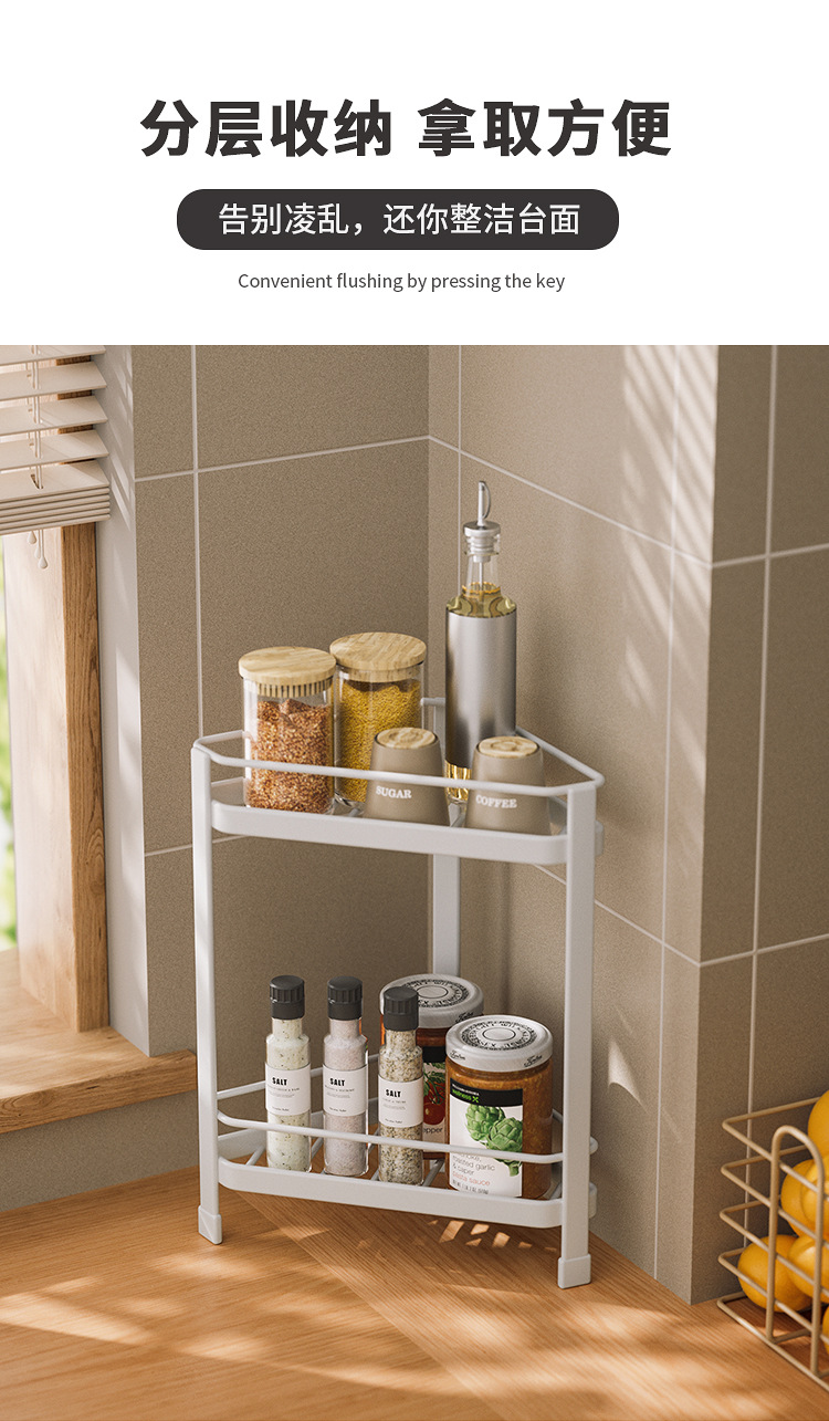 Cross-border exclusive bathroom shelving, non-drilling floor-standing tripod storage rack, corner gap toilet shelving pic 9