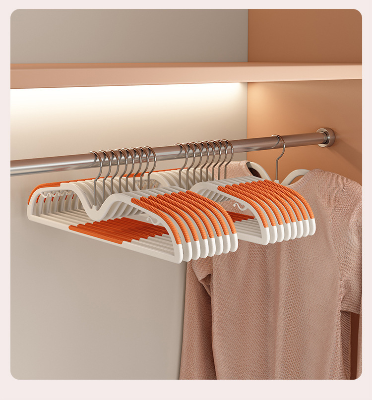 Anti-slip and traceless clothes hanger, home wardrobe with a shortened neck, short anti-shoulder corner, and a rotatable clothes drying rack. Modern style pic 17