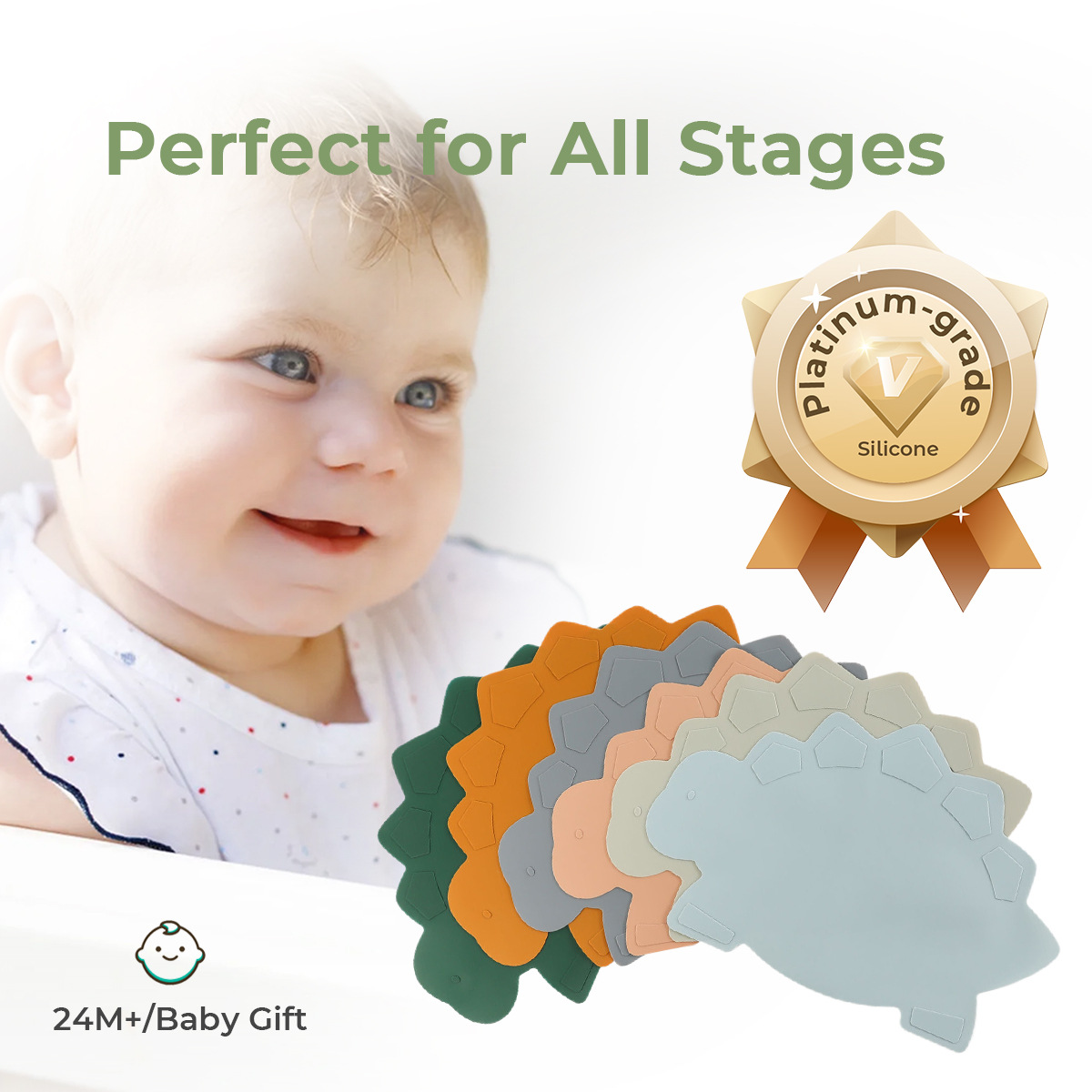 恐龙硅胶餐垫跨境热卖桌面防烫隔热垫高颜值可爱家用儿童硅胶餐垫详情3