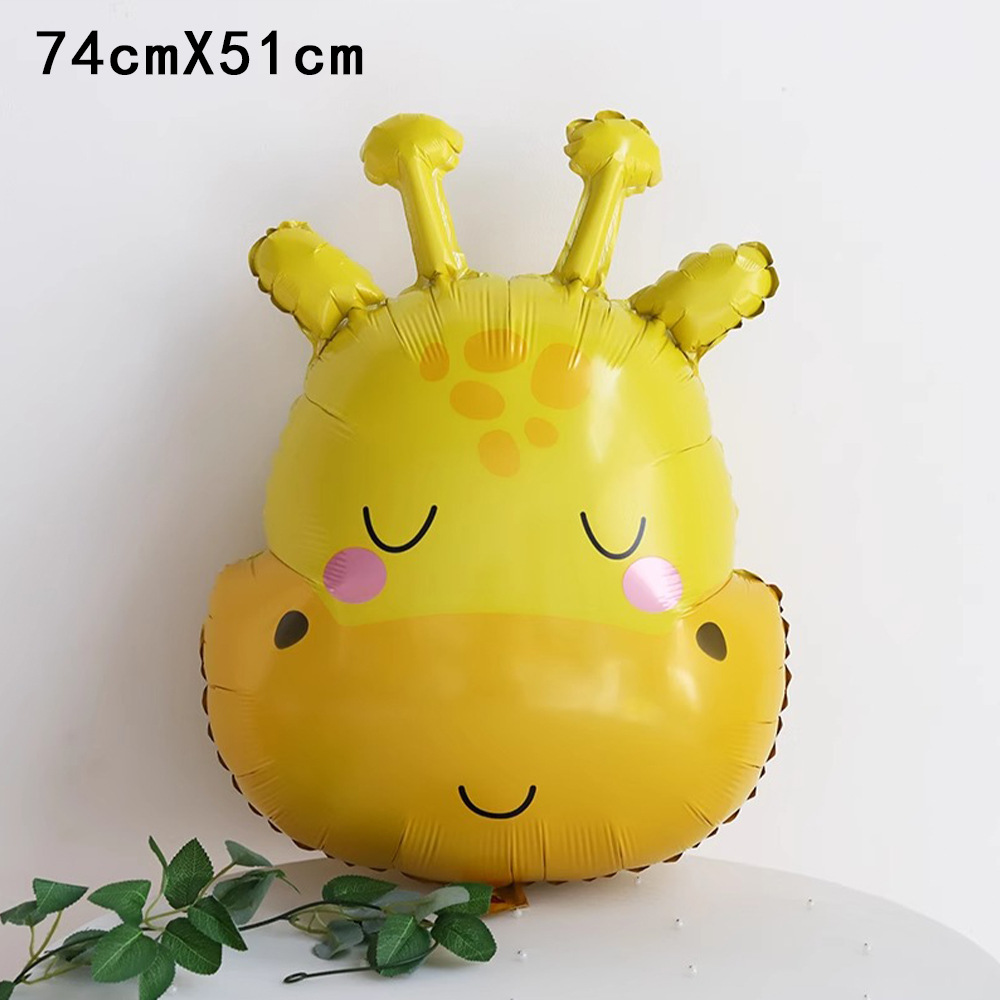 卡通动物长颈鹿铝膜气球飘空装饰儿童周岁生日六一儿童节场景布置详情7