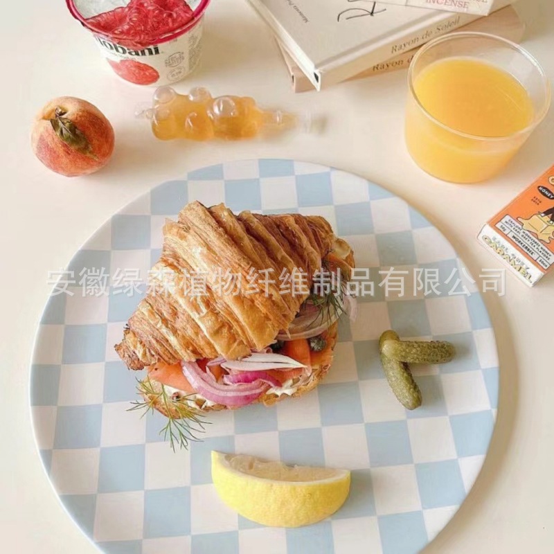 现货XeniaTaler加拿大竹纤维盘子餐具耐摔水果早餐盘面包甜品盘详情8