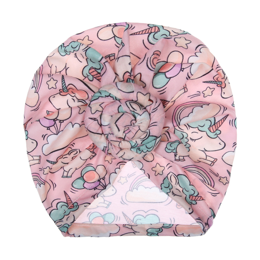 外贸新款独角兽印花印度帽宝宝胎帽欧美甜甜圈无骨帽厂家现货批发详情29