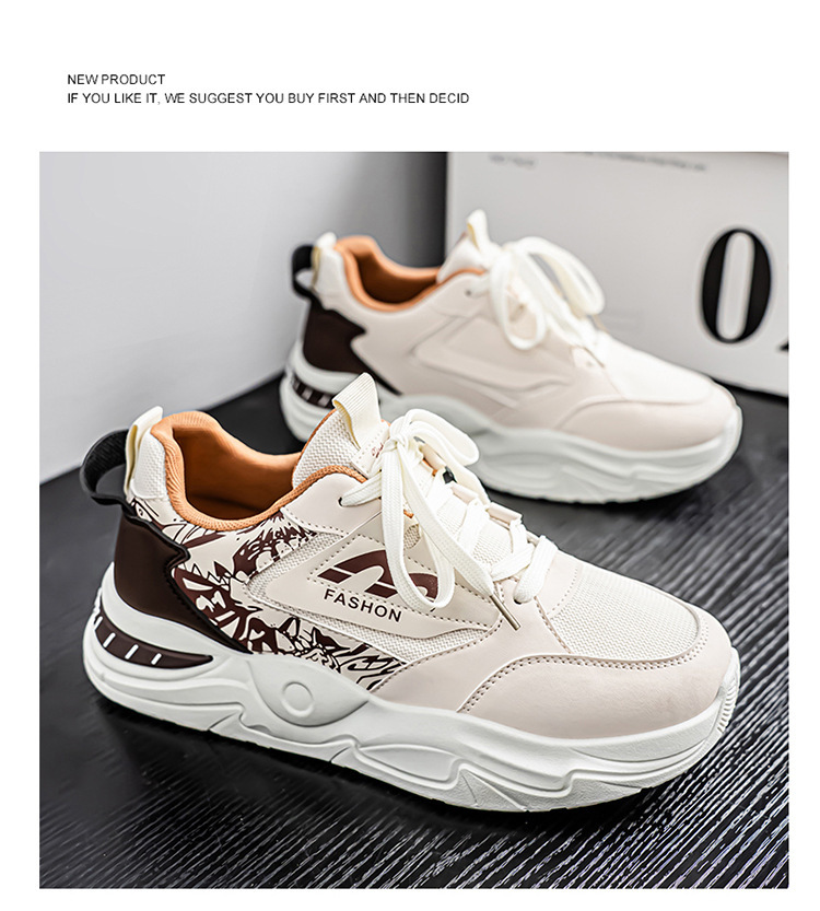 夏季男鞋新款透气网面运动鞋男士潮流百搭小白鞋厚底休闲老爹鞋男详情15