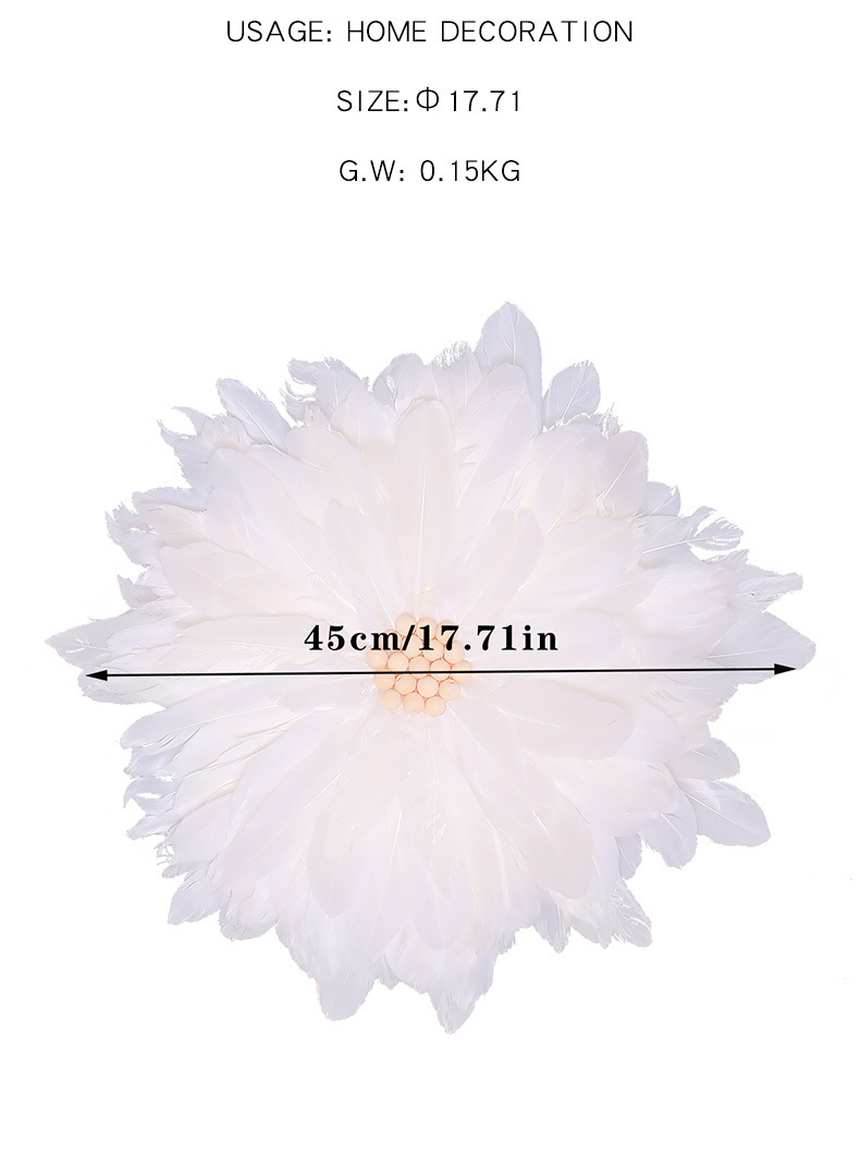 ins羽毛墙面装饰网红遮丑壁饰美容院服装店北欧创意成品床头客厅详情5