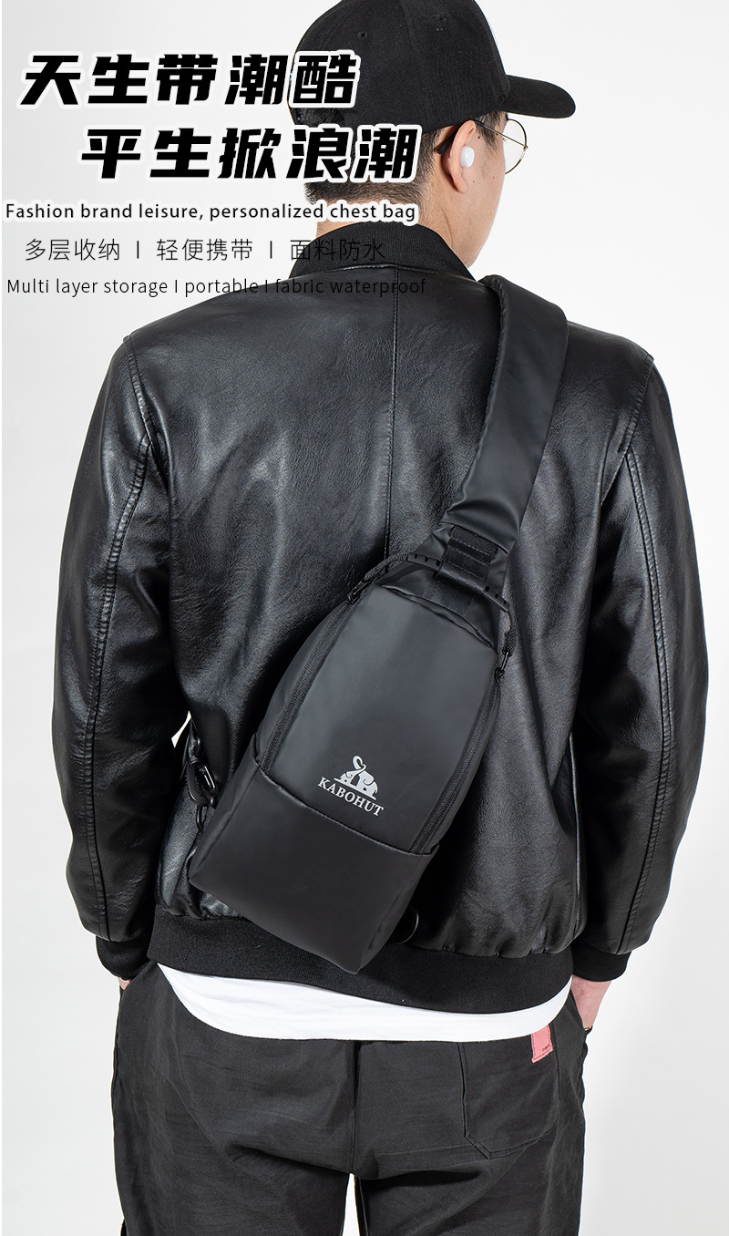 ins trendy brand chest bag for men, casual Japanese single-shoulder bag for men, small backpack for men, trendy crossbody bag for men, new waist bag for men pic 2