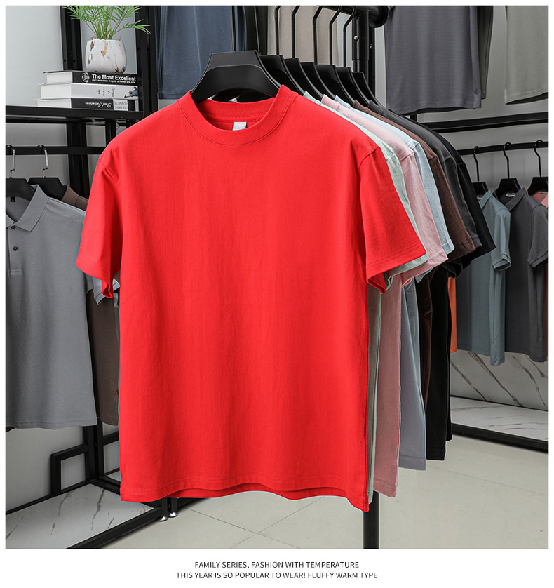 2025夏季新款7A抗菌透气男士短袖t恤14色230克纯棉圆领休闲T恤男详情24