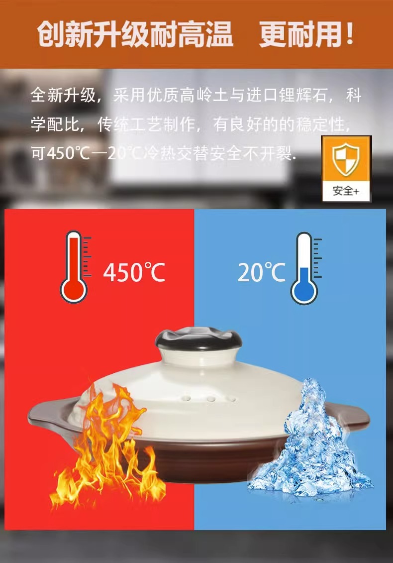 Jinhua lithium porcelain bicolor glaze Extra shallow clay pot Special clay pot high-temperature resistant dry-fired clay pot 煲仔饭 hotel ceramic sand pic 5