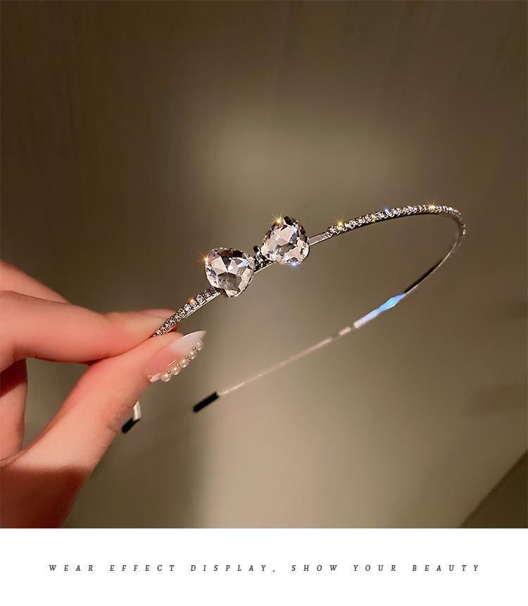 High-end rhinestone bow hair band, a new trendy hair-pressing headband, versatile headwear, simple hair clips, Korean hair accessories pic 7