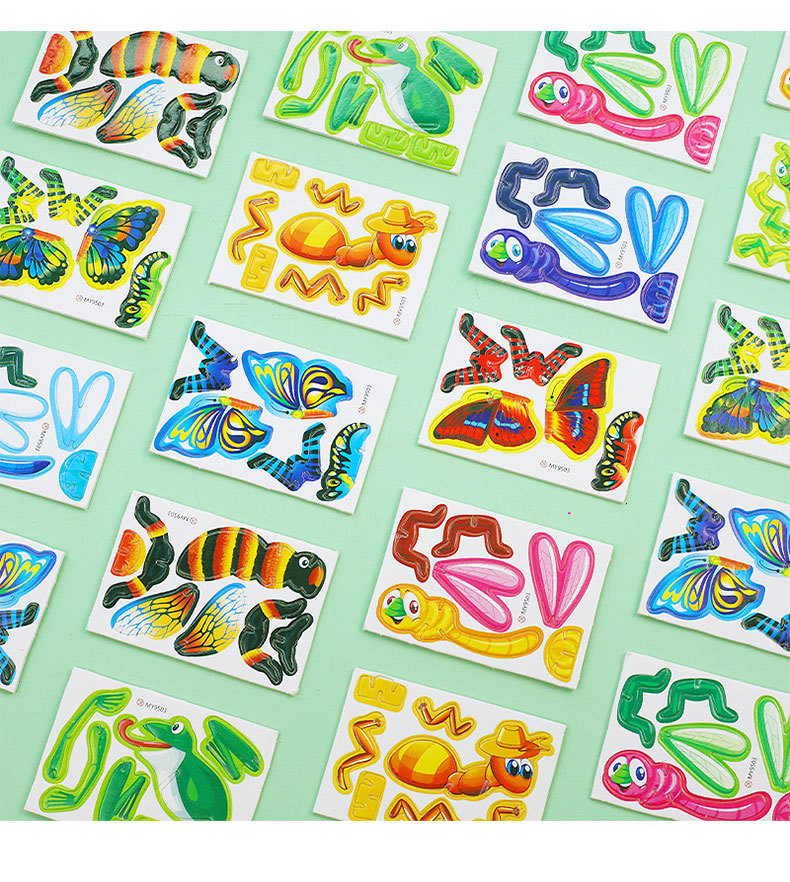 Puzzle de insectos estereoscópicos diy stereo dinosaurio tanque rompecabezas hecho a mano juguetes para niños regalos de jardín de infantes al por mayor pic 10