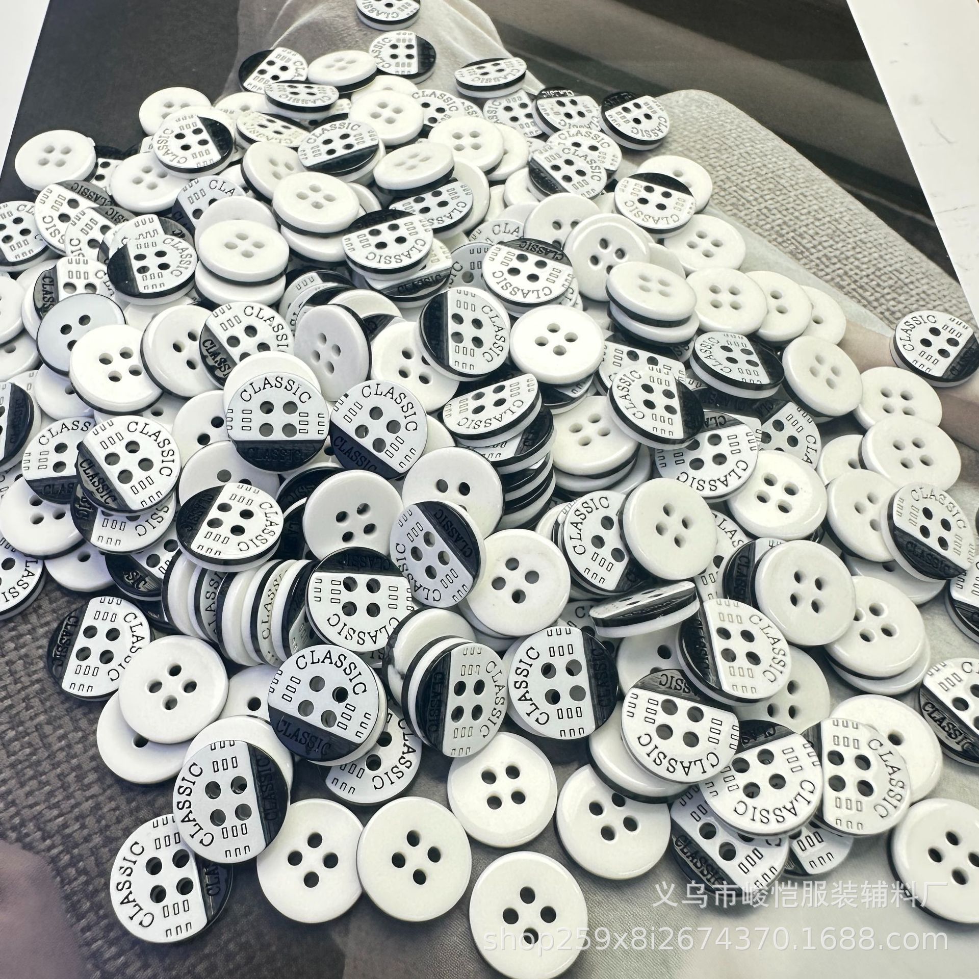 峻恺树脂马卡龙扣四眼两眼衬衫连衣裙纽扣子童装木头花形衣扣详情7