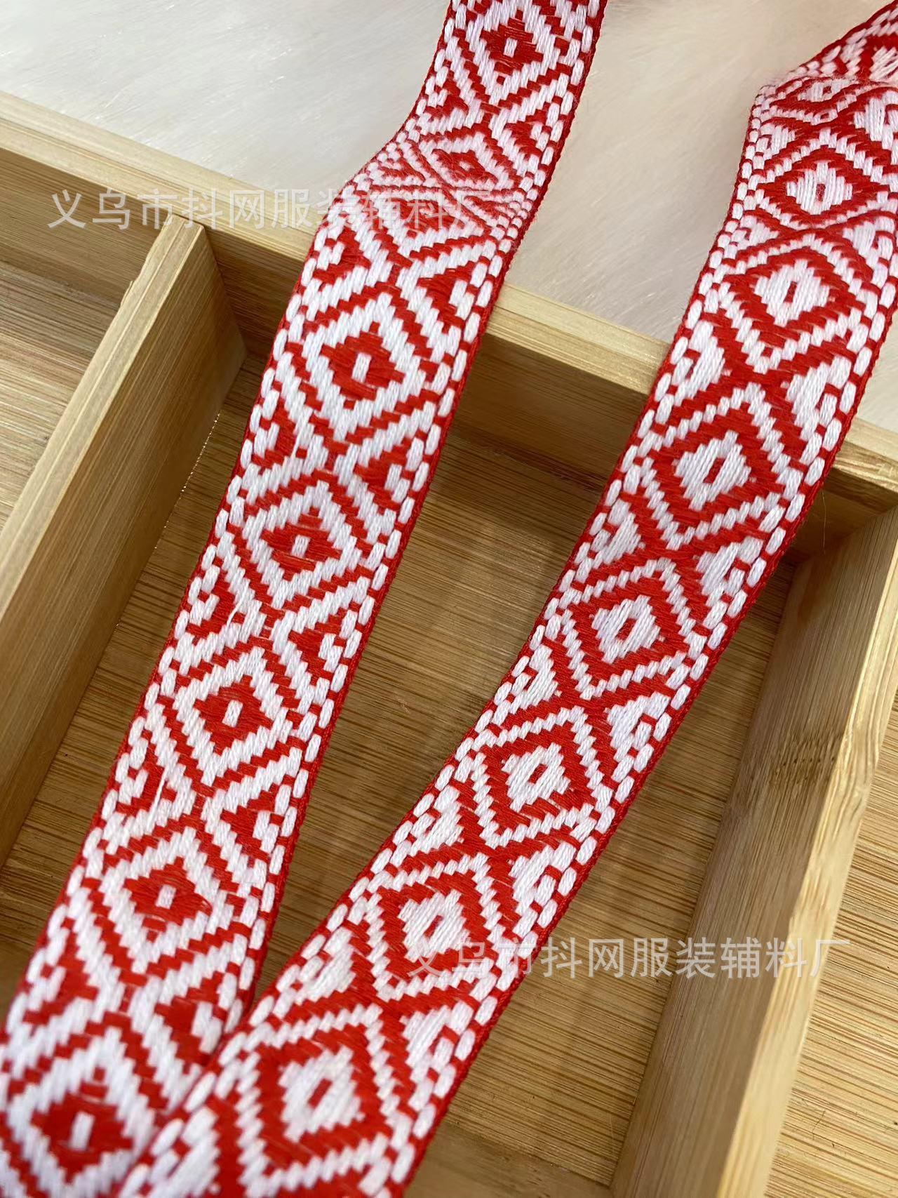 2.3cm纯棉菱形条纹时尚手工DIY蝴蝶结织带演出服装辅料家纺编织详情6