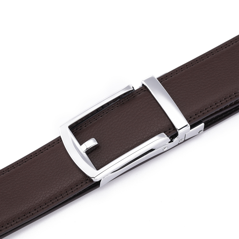 批发男士真皮自动扣腰带牛皮皮带假针扣时尚休闲服装配饰腰带男款详情20