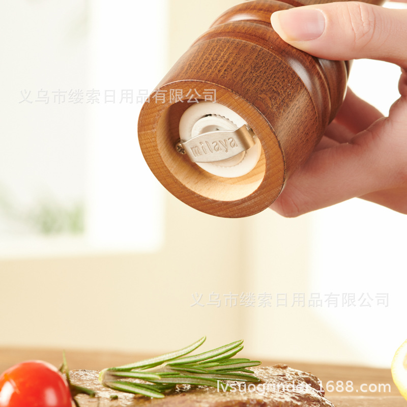 跨境榉木胡椒磨木质手动胡椒研磨器 INS经典胡椒 花椒海盐研磨器详情3