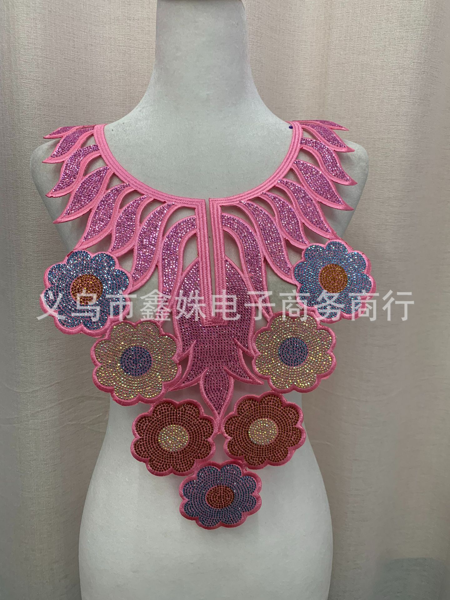 Full diamond back adhesive ironing DIY diamond-encrusted colored diamond shiny collar decoration fake collar collar accessories and auxiliary materials pic 9