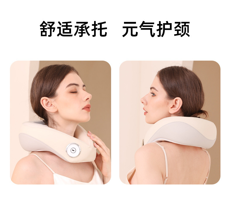 家用颈椎按摩器仿真人肩颈按摩电动颈部揉捏办公室颈枕颈部热敷仪详情3