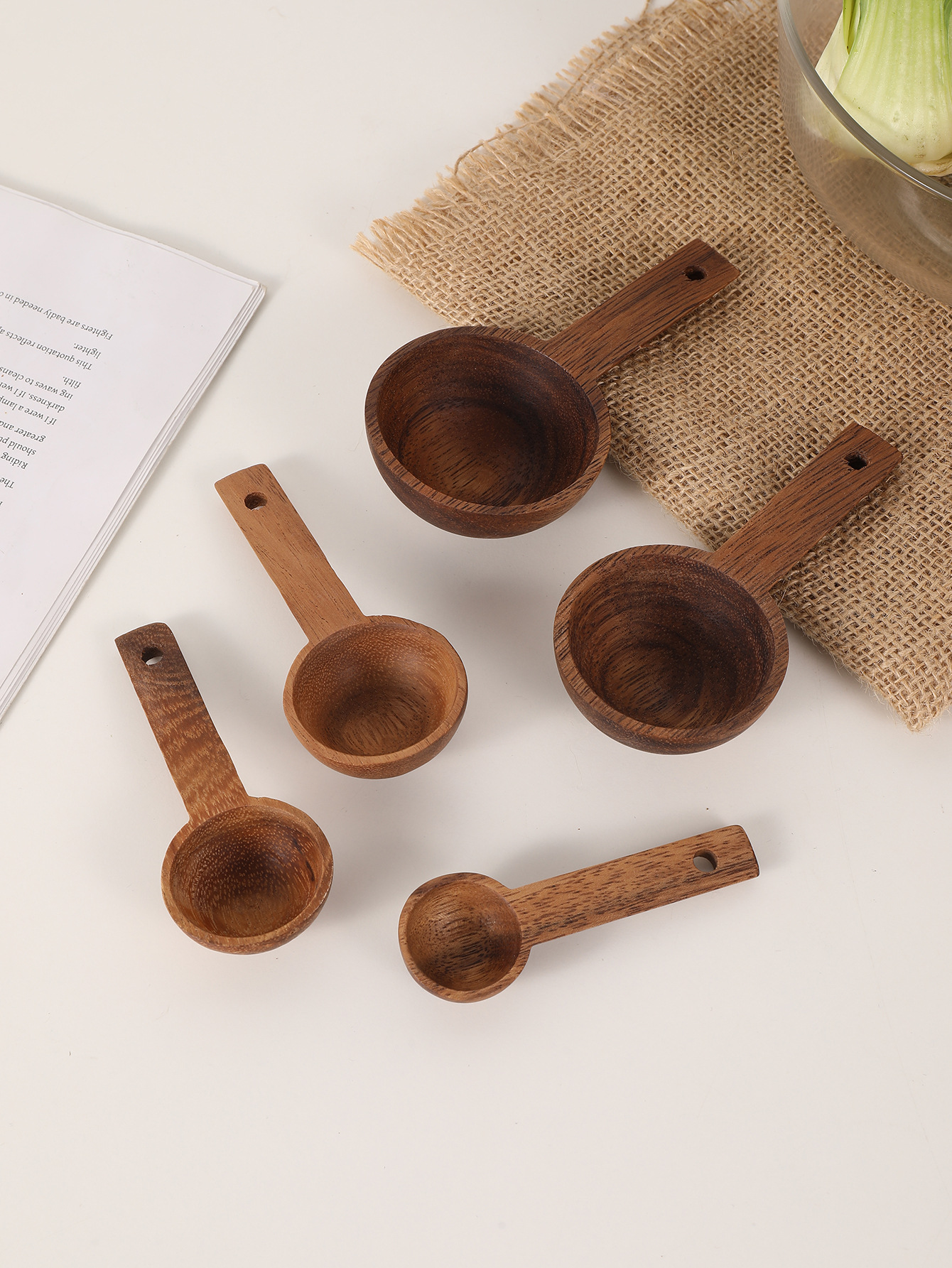 简约木制厨房木勺厨房量勺茶咖啡勺糖香料量勺小木勺短柄奶粉木勺详情2