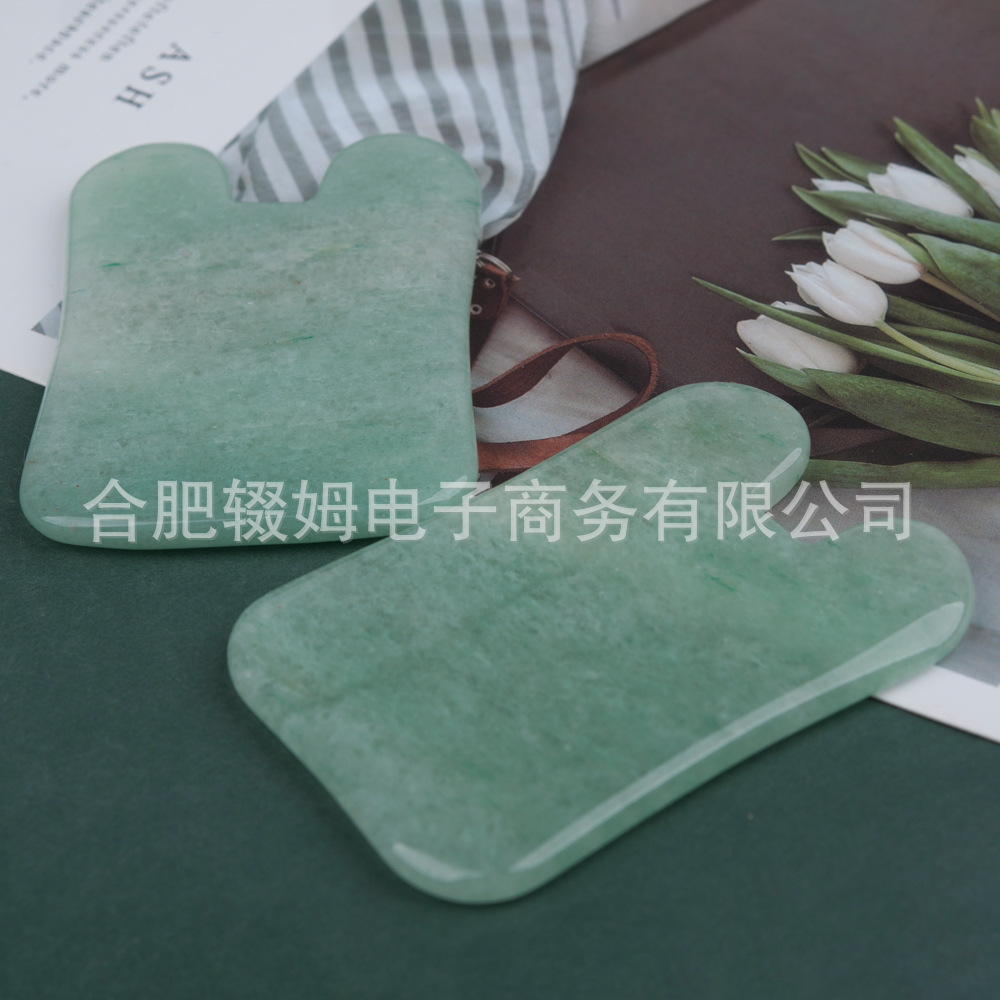 粉晶玉石厂家刮痧板粉水晶绿东陵面部脸部美容刮痧颈椎腿部全身详情15