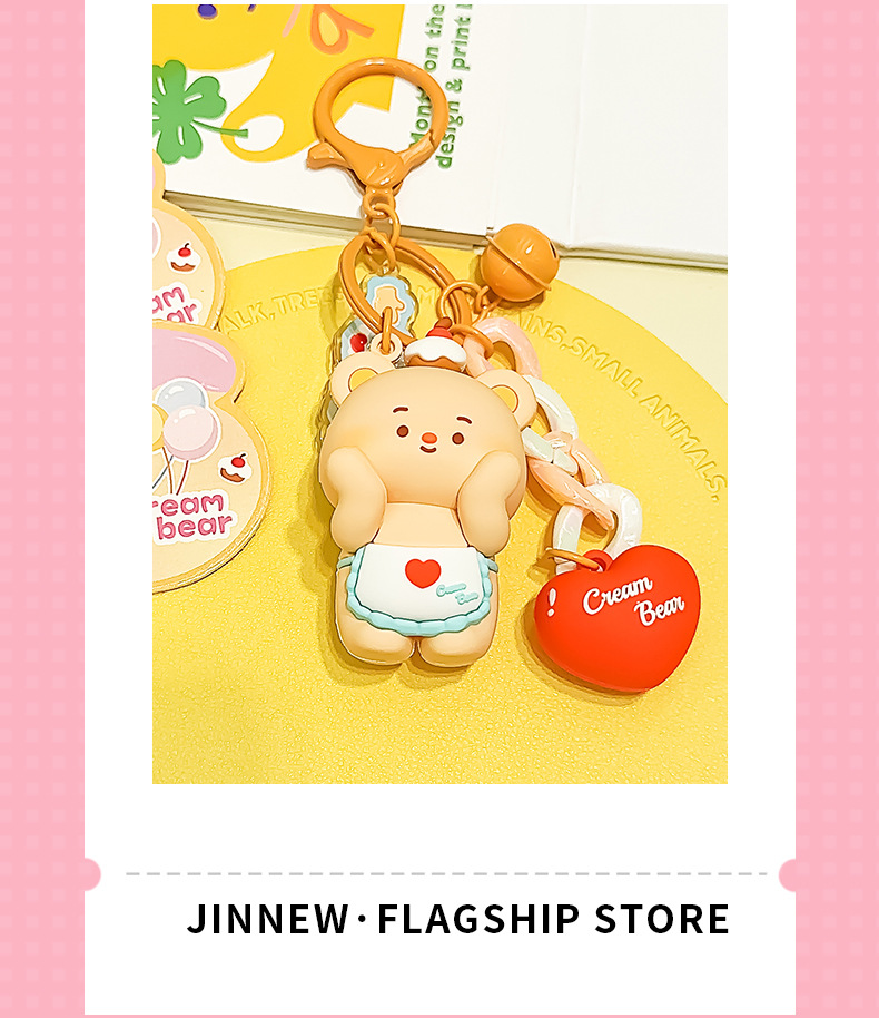 Creamy little cat plush pendant backpack with keychain and exquisite small pendant as a birthday gift pic 19
