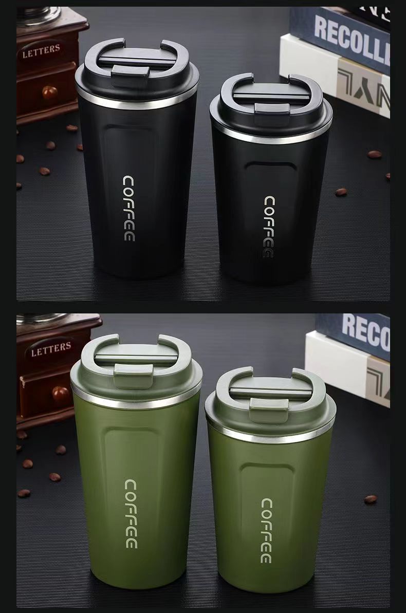 跨境简约不锈钢车载咖啡杯商务便携真空随行杯办公直饮保温杯现货详情19