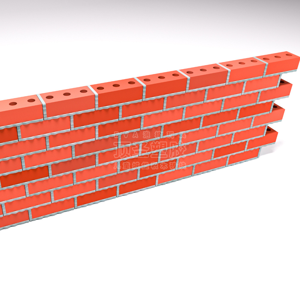 EVA砖块积木红色EVA泡沫积木砖EVA仿真砖块儿童户外建筑拼搭积木详情3