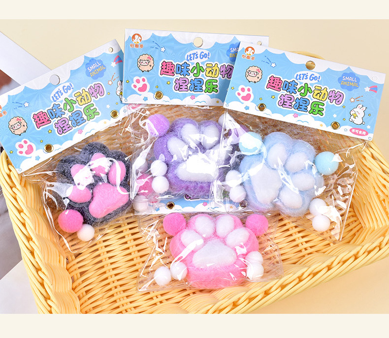 The same style of Xiaohongshu plush cat paw pinch fun stress-relieving toy, super soft mud texture food play Pinch fun stress-relieving toy pic 14
