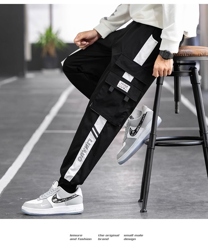 工装裤男士宽松大码男裤夏季2024新款胖子肥佬休闲束脚裤子男秋季详情30