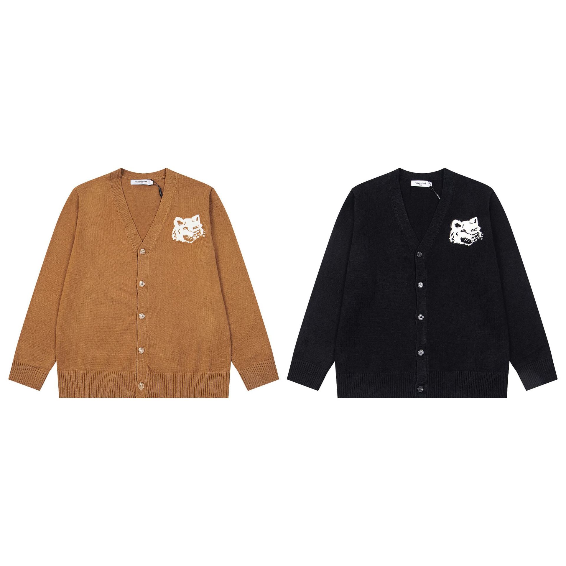 高版本restandrecreatio狐狸经典款胸前徽章刺绣条纹针织开衫毛衣详情19