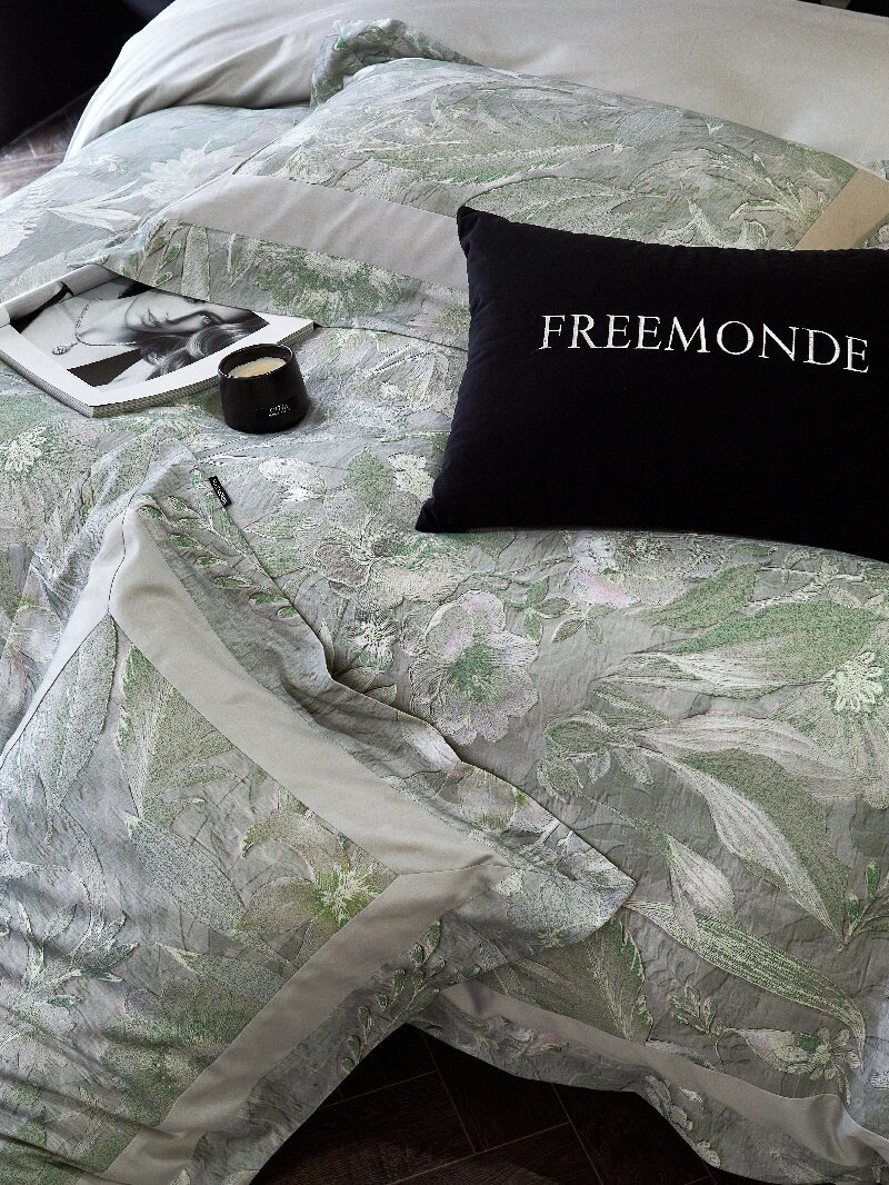FREEMONDE Tencel cotton brushed four-piece set American printed thick warm quilt cover for autumn and winter, skin-friendly bedding pic 17
