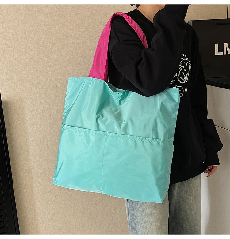 日系云朵包可折叠便携单肩手提收纳袋子大容量拉链超市买菜包防水详情14