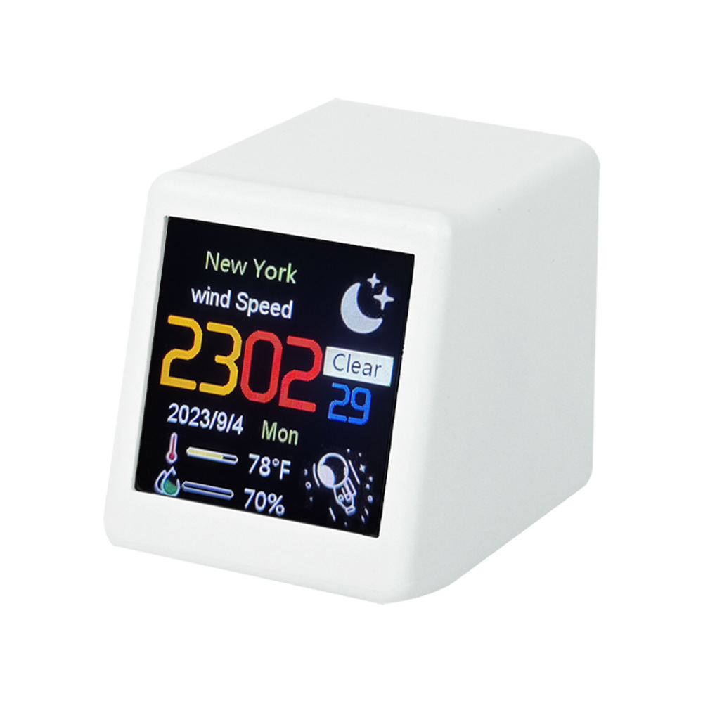 2024 New cross-border exclusive smart desktop electronic clock, WIFI weather station, weather mini TV digital ornament pic 25