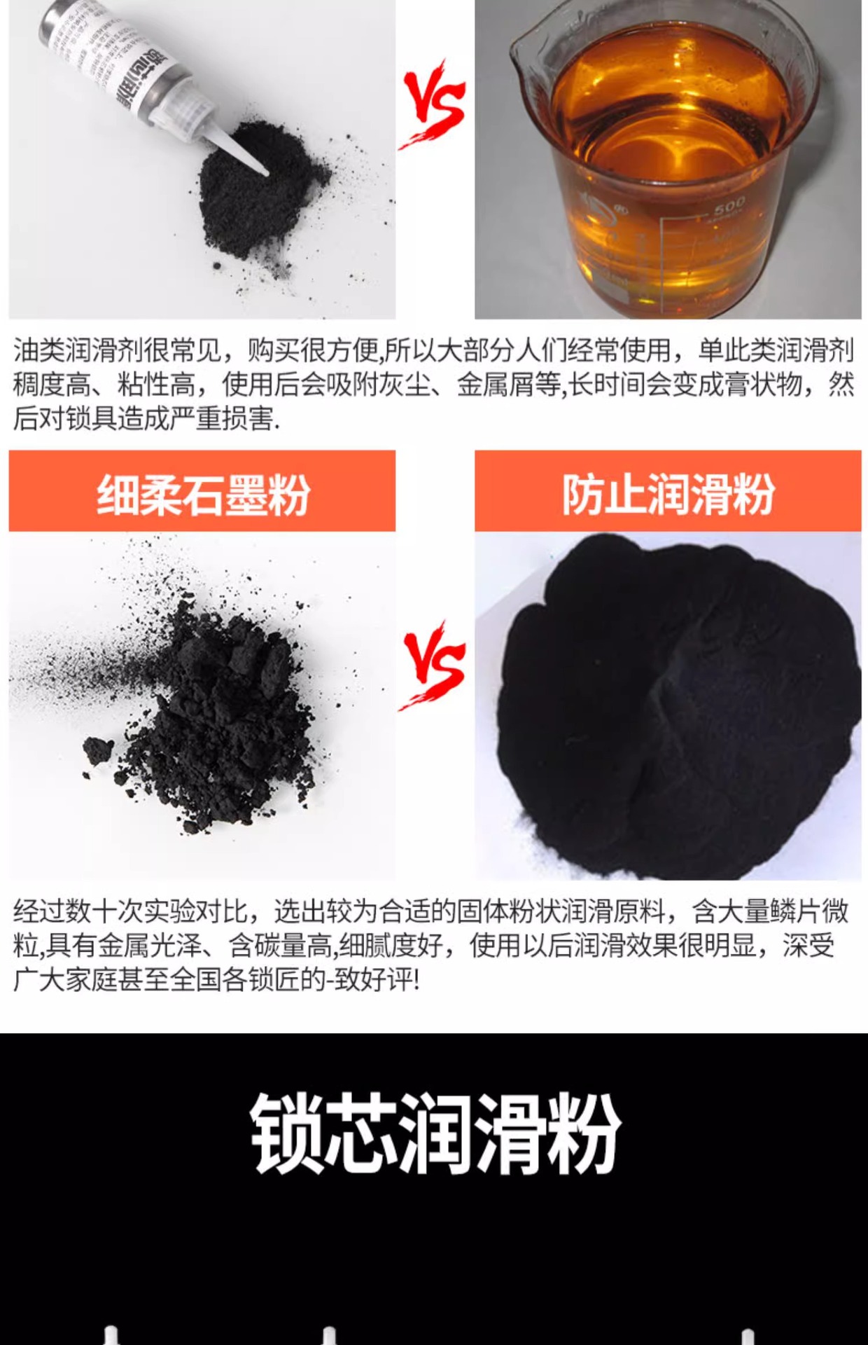 锁芯润滑粉铅粉石墨粉门锁锁心润滑剂防盗门家用开锁钥匙铅笔芯粉详情18