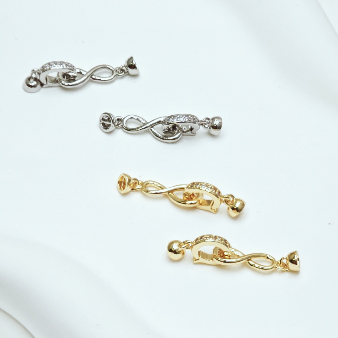 14K electroplated real gold color retention cloverleaf copper inlaid zircon diy handcrafted beaded necklace and bracelet material accessories pic 7